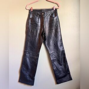 Black leather pants